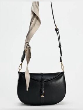 Classic Black faux Leather Crossbody Bag
